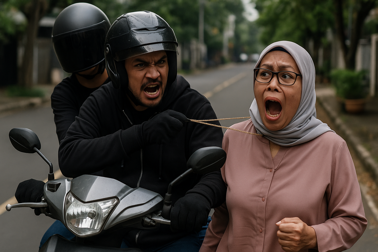 Aksi Penjambret Kalung Emas Raup Puluhan Juta di Jakarta Utara